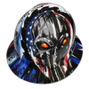 Liberty Or Death American Punisher USA Custom Hydro Dipped Full Brim Hard Hat - Front View