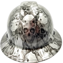 Engraved Skulls Of Death Custom Hydro Dipped Full Brim Hard Hat - Front View