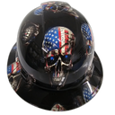 American Forever Till Death Custom Hydro Dipped Full Brim Hard Hat - Front View