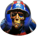 Weathered American Patriot Liberty Custom Hydro Dipped Full Brim Hard Hat - Front View