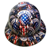 Live Free Or Die USA America Custom Hydro Dipped Full Brim Hard Hat - Front View