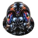 The Eyes Have It Skulls N Eyes Custom Hydro Dipped Full Brim Hard Hat - Front View