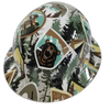 American Outdoor Adventurer Camping Custom Hydro Dipped Full Brim Hard Hat - Front View