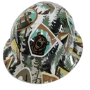 American Outdoor Adventurer Camping Custom Hydro Dipped Full Brim Hard Hat - Front View