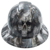 3D Bone Head Skulls Custom Hydro Dipped Full Brim Hard Hat - Front View