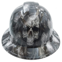 3D Bone Head Skulls Custom Hydro Dipped Full Brim Hard Hat - Front View