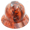 Deep Woods Blaze Camo Custom Hydro Dipped Full Brim Hard Hat - Front View