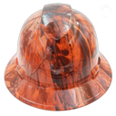 Deep Woods Blaze Camo Custom Hydro Dipped Full Brim Hard Hat - Front View