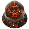 Black And Hi Vis Orange Skulls Custom Hydro Dipped Full Brim Hard Hat - Front View