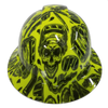 Hi Vis Lime Welder Welder Up Custom Hydro Dipped Full Brim Hard Hat - Front View