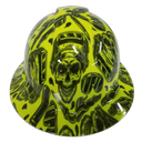 Hi Vis Lime Welder Welder Up Custom Hydro Dipped Full Brim Hard Hat - Front View