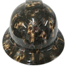 Cyborg Skull Mechanical Custom Hydro Dipped Full Brim Hard Hat - Front View