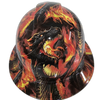 Fire Breathing Dragon Custom Hydro Dipped Full Brim Hard Hat - Front View