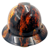 Rust Bucket Head Patina Custom Hydro Dipped Full Brim Hard Hat - Front View