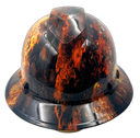 Rust Bucket Head Patina Custom Hydro Dipped Full Brim Hard Hat - Front View