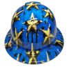 3 Percenteer Logo Patriotic Stars Custom Hydro Dipped Full Brim Hard Hat - Front View