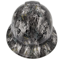 Kryptik Snow Winter Camo Custom Hydro Dipped Full Brim Hard Hat - Front View