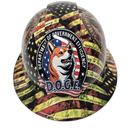 D.O.G.E Trust No One Custom Hydro Dipped Full Brim Hard Hat - Front View