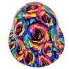 Tye Dyed Roses Custom Hydro Dipped Full Brim Hard Hat - Front View