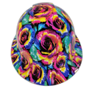 Tye Dyed Roses Custom Hydro Dipped Full Brim Hard Hat - Front View