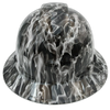 White Flames Custom Hydro Dipped Full Brim Hard Hat - Front View