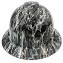 White Flames Custom Hydro Dipped Full Brim Hard Hat - Front View