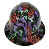 Japanese Koi Fish Tattoo Art Custom Hydro Dipped Full Brim Hard Hat - Front View