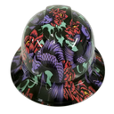 Japanese Koi Fish Tattoo Art Custom Hydro Dipped Full Brim Hard Hat - Front View
