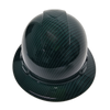 Dark Green Carbon Fiber Custom Hydro Dipped Full Brim Hard Hat - Front View