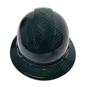 Dark Green Carbon Fiber Custom Hydro Dipped Full Brim Hard Hat - Front View