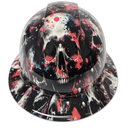 Boody Skull Abstract Skulls Skull Camo Custom Hydro Dipped Full Brim Hard Hat - Front View