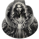 Jesus Loving Arms Light Of The World Custom Hydro Dipped Full Brim Hard Hat - Front View