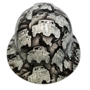 Off Road Truck Camo Custom Hydro Dipped Full Brim Hard Hat - Front View