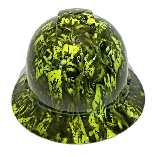 The Stacked Deck Custom Hydro Dipped Full Brim Hard Hat - Front View