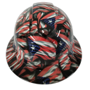 Puerto Rico Flag Design Custom Hydro Dipped Full Brim Hard Hat - Front View