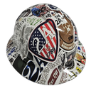 Usa Constitution Custom Hydro Dipped Full Brim Hard Hat - Front View