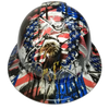 American Military Salute Who Serve Custom Hydro Dipped Full Brim Hard Hat - Front View