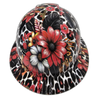 Red Daisey Leopard Beebop Custom Hydro Dipped Full Brim Hard Hat - Front View