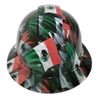 Mexican Flag Colors Poppin Custom Hydro Dipped Full Brim Hard Hat - Front View