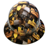 Bulldozer Heavy Equipment Custom Hydro Dipped Full Brim Hard Hat - Front View