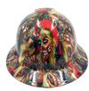 Color Zombie Art Custom Hydro Dipped Full Brim Hard Hat - Front View
