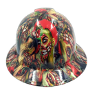 Color Zombie Art Custom Hydro Dipped Full Brim Hard Hat - Front View