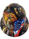 Mexican Heritage American Proud Custom Hydro Dipped Full Brim Hard Hat - Front View