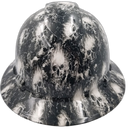 White Smoking Skulls Custom Hydro Dipped Full Brim Hard Hat - Front View