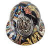 Saint Michael Jesus Gods Warrior Custom Hydro Dipped Full Brim Hard Hat - Front View