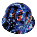 American Thunder USA Lightning Custom Hydro Dipped Full Brim Hard Hat - Front View