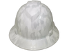Military Antarctica Digital Camo Custom Hydro Dipped Full Brim Hard Hat - Front View
