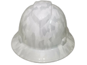 Military Antarctica Digital Camo Custom Hydro Dipped Full Brim Hard Hat - Front View