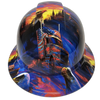 American Trucker White Line Fever Custom Hydro Dipped Full Brim Hard Hat - Front View