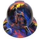 American Trucker White Line Fever Custom Hydro Dipped Full Brim Hard Hat - Front View